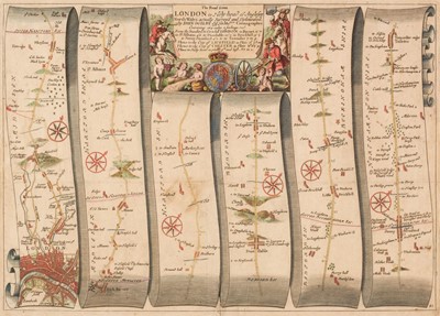 Lot 126 - Ogilby (John). The Road from London to Holy-head co. Anglesey..., circa 1676