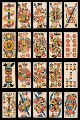 Lot 467 - Bohemian small Trappola cards. Prague type II pattern, Prague: Jacob Wokaun, circa 1830