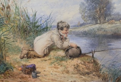 Lot 182 - Foster (Myles Birket, 1825-1899). Boy Fishing, watercolour