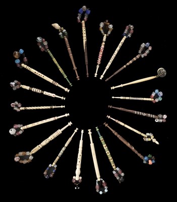 Lot 401 - Bobbins. A large collection of lace making bobbins, English, mid 19th century