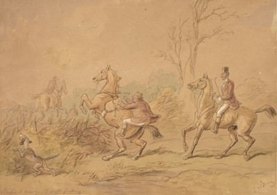 Lot 680 - Phiz (Hablot Knight Browne, 1815-1882). Take it Easy, it's soft falling, watercolour