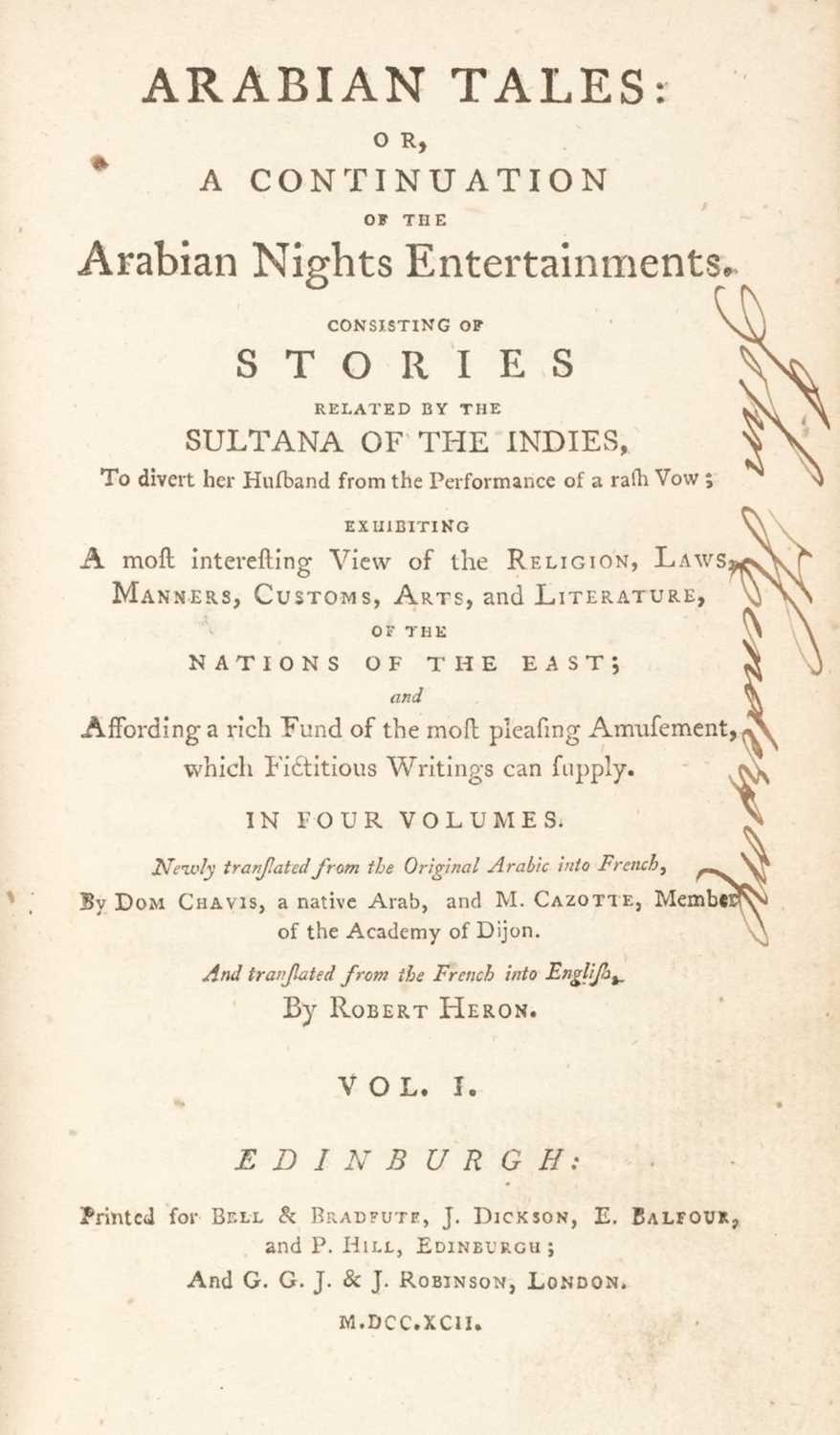 Lot 235 - Heron (Robert, translator). Arabian Tales..., 1792