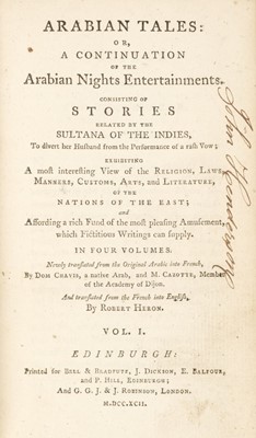 Lot 235 - Heron (Robert, translator). Arabian Tales..., 1792