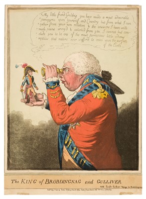 Lot 288 - Gillray (James, after). The King of Brobdingnag and Gulliver, J. Gilderoy and S.W. Fores, circa 1804