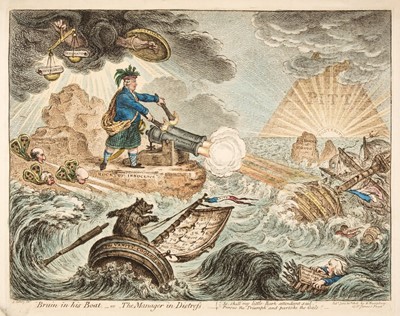 Lot 253 - Gillray (James). Bruin in his Boat - or - The Manager in Distress, H. Humphrey, 1806