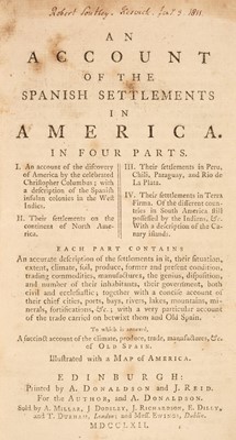 Lot 140 - [Campbell, John]. An Account of the Spanish Settlements in America..., 1762