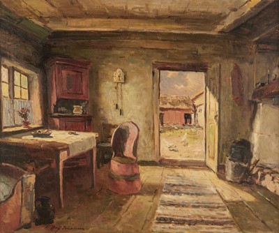 Lot 349 - Nielssen (Rolf, 20th century), Interior of a Farm House, 20th century