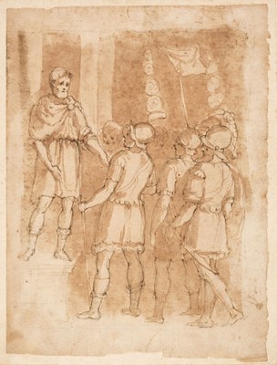 Lot 77 - Tuscan School. Two Roman Subjects, 1570-1590, pen and brown ink