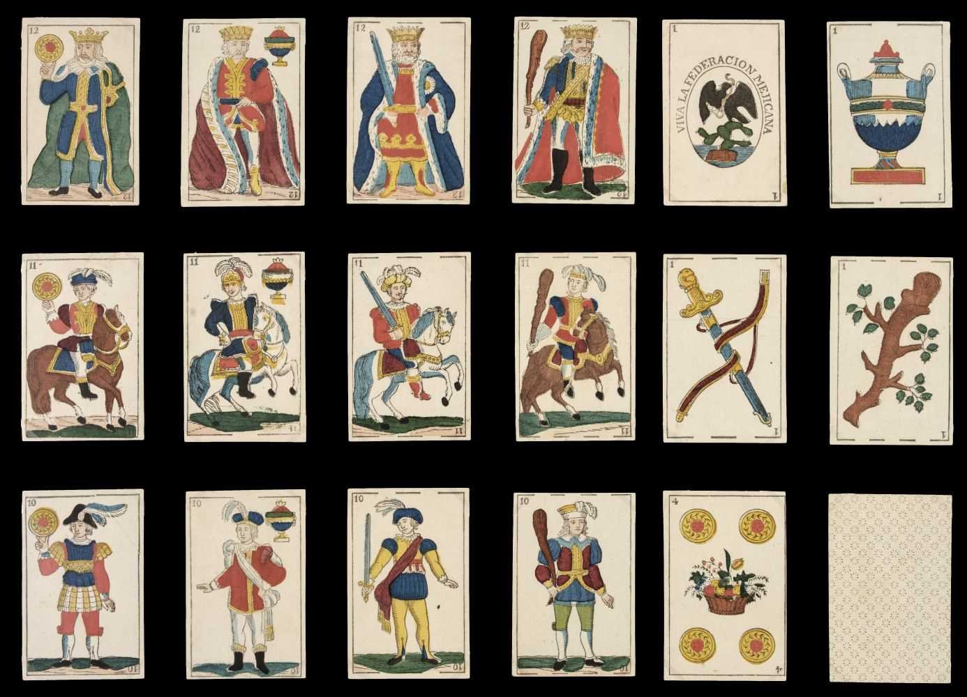 Lot 489 - Mexican playing cards. Llombart pattern, Mexico: unknown maker, circa 1835-1843