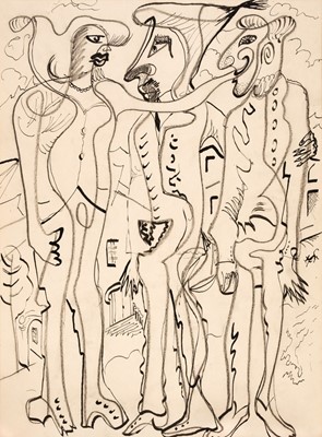 Lot 228 - Attributed to Francis Picabia (1879-1953). Three Grotesque Figures