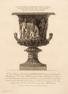 Lot 31 - Piranesi (Giovanni Battista, 1720-1778), Vaso antico ... il Sagrifizio d'Ifigenia, etching