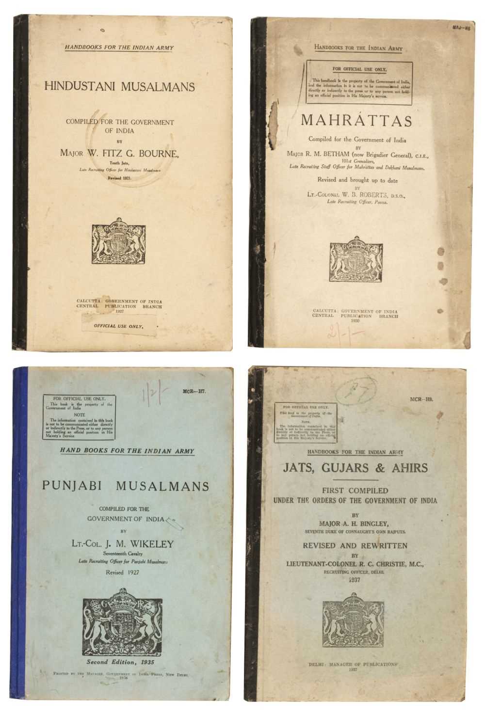 Lot 19 - Handbooks for the Indian Army. Hindustani Musalmans..., 1927..., and others
