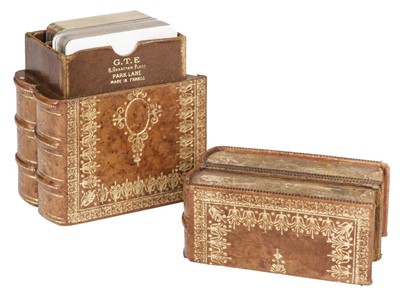 Lot 498 - Playing Card Box. A playing card double decker book form box, early 20th century
