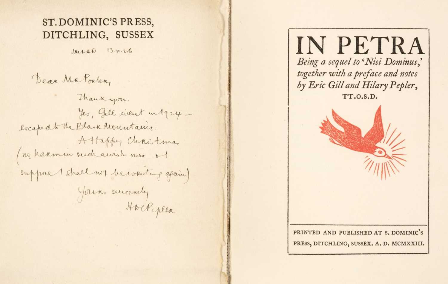 Lot 770 - St. Dominic's Press. In Petra, being a Sequel to 'Nisi Dominus,'