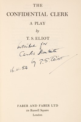 Lot 896 - Eliot (T.S.) The Confidential Clerk, 1st edition, 1954