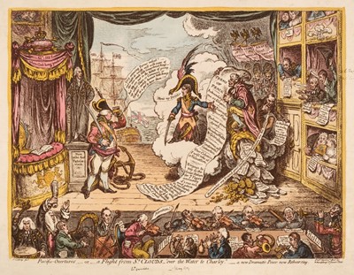 Lot 266 - Gillray (James). Pacific Overtures - or - a Flight from St. Clouds..., H. Humphrey, 1800