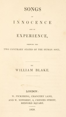 Lot 245 - Blake (William). Songs of Innocence and Experience..., 1839