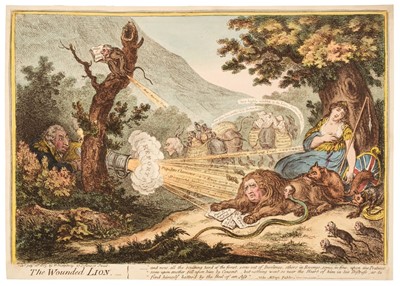 Lot 281 - Gillray (James). The Wounded Lion..., H. Humphrey, July 16th 1805