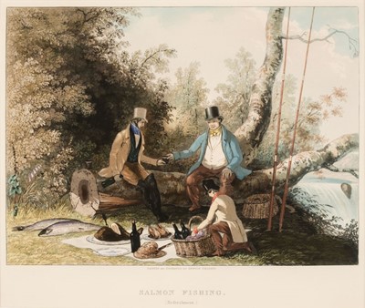 Lot 192 - Fielding (Newton). Salmon Fishing (The Stream) & Salmon Fishing (Refreshment) circa 1830