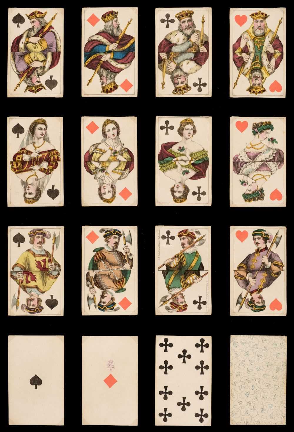 Lot 304 - Danish playing cards. Holmblad pattern A, Copenhagen: L.P. Holmblad, circa 1870, & 4 others