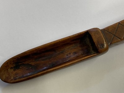 Lot 457 - Treen. A 17th century treen apple corer dated 1696