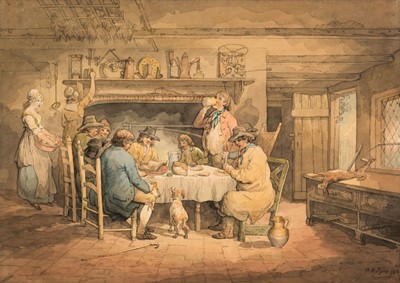 Lot 151 - Pyne (William Henry, 1769-1843). A Farmhouse Meal, 1796, watercolour