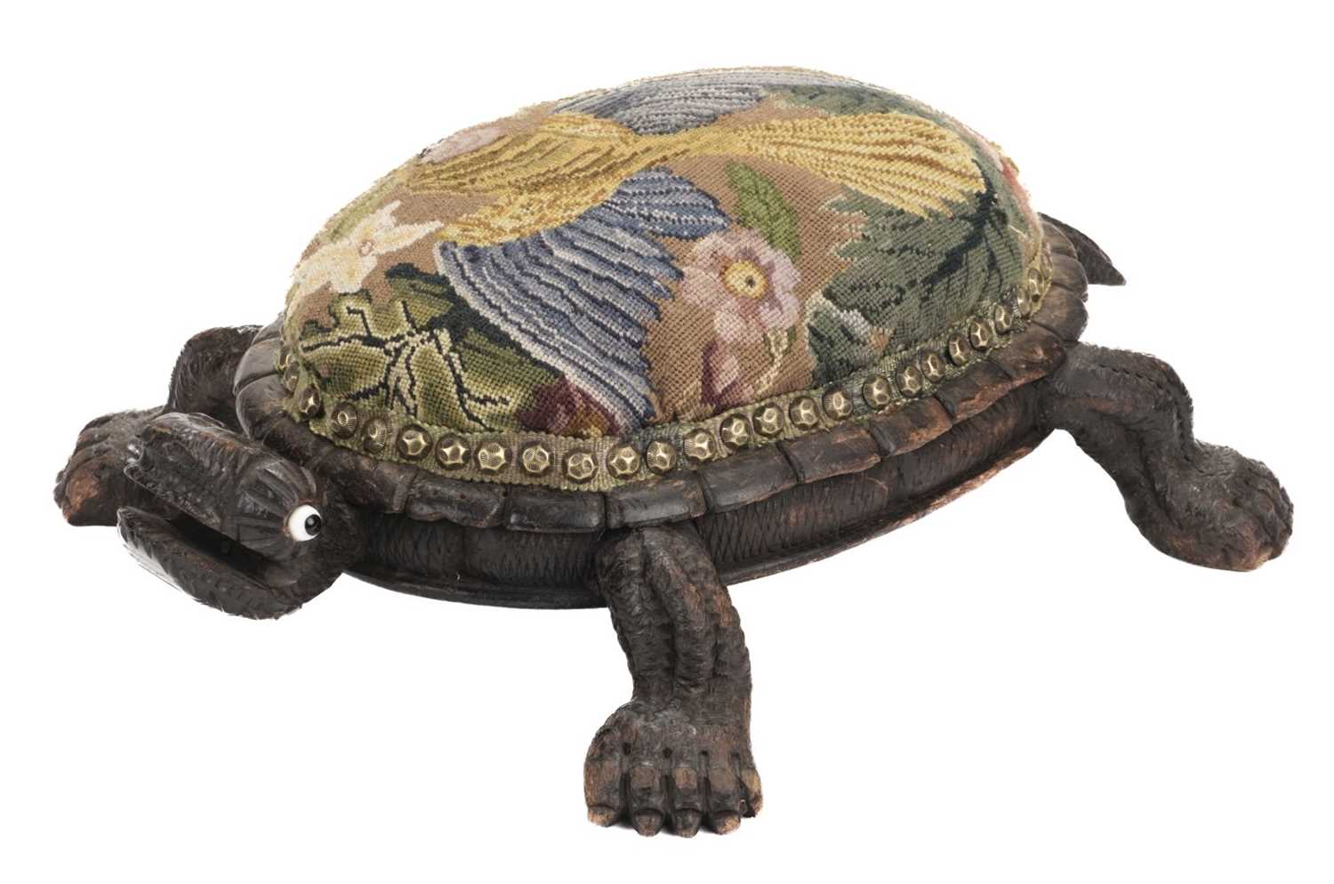 Lot 236 - Footstool. A late 19th century novelty tortoise form footstool