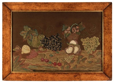 Lot 651 - Feltwork. A Victorian needlework still life picture