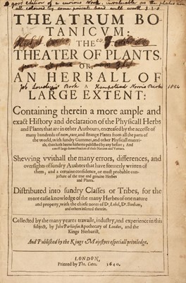 Lot 77 - Parkinson (John). Theatrum Botanicum: The Theater of Plants, 1640
