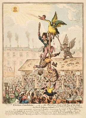 Lot 255 - Gillray (James). Election Candidates - or - the Republican Goose at the Top of the Pole, 1807