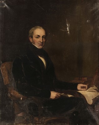 Lot 124 - English School. Portrait of a Gentleman, circa 1830s, oil on canvas