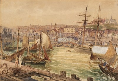 Lot 193 - Callcott (Albert, active 1860-1890). Whitby Harbour, 1880