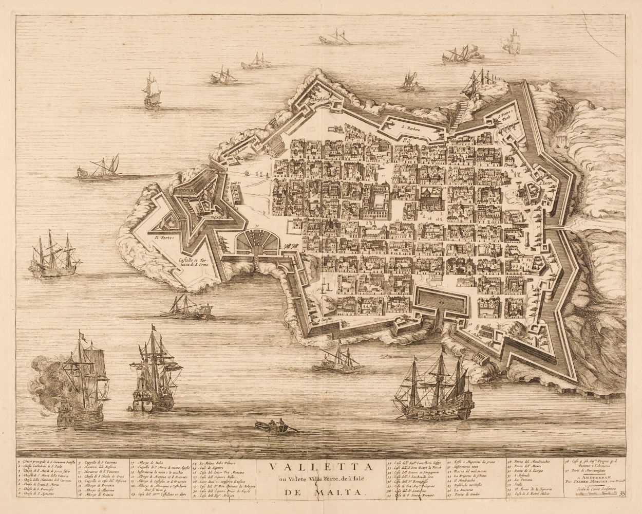Lot 124 - Malta. Mortier (Pierre). Valletta ou Valete Ville Forte de l'Isle de Malta, Amsterdam circa  1705