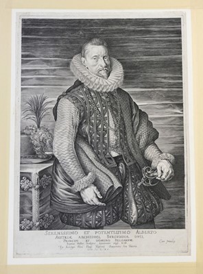 Lot 10 - Muller (Jan, 1571–1628). Archduke Albert of Austria, after Rubens, 1615, copper engraving