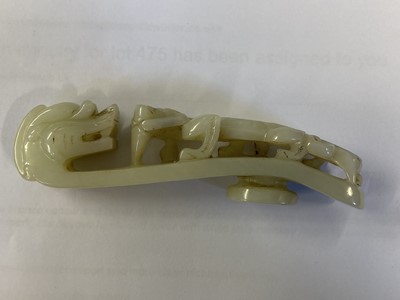 Lot 480 - Jade. A Chinese jade belt hook