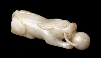 Lot 482 - Jade. A Chinese jade carving of a dog