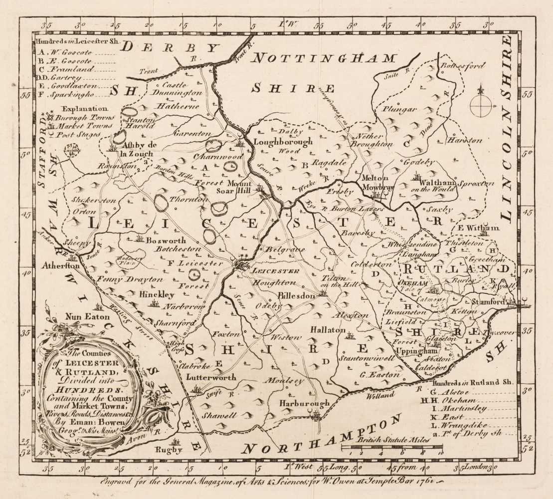 Lot 116 - Leicestershire & Rutland. A collection of approximately 95 maps, mostly 18th & 19th century