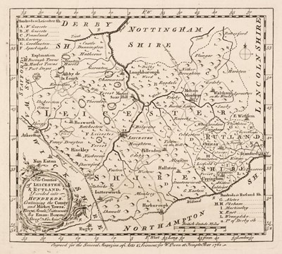 Lot 116 - Leicestershire & Rutland. A collection of approximately 95 maps, mostly 18th & 19th century