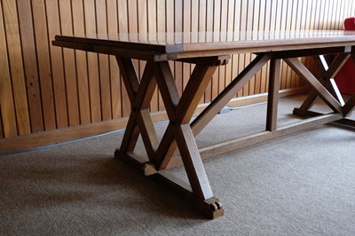 Lot 602 - Refectory Table. A Victorian oak refectory table