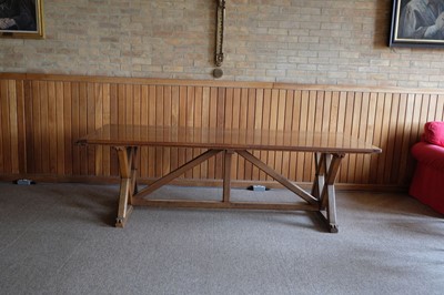 Lot 602 - Refectory Table. A Victorian oak refectory table