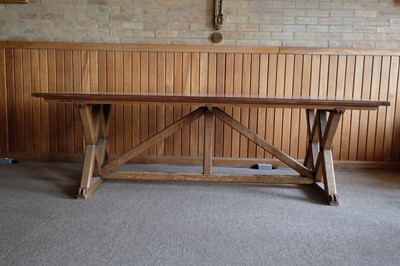 Lot 603 - Refectory Table. A Victorian oak refectory table