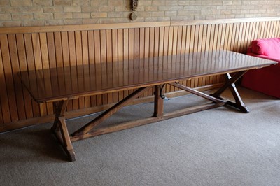 Lot 606 - Refectory Table. A Victorian oak refectory table