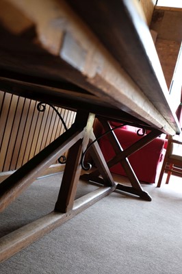 Lot 606 - Refectory Table. A Victorian oak refectory table