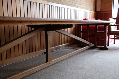 Lot 607 - Refectory Table. A Victorian oak refectory table