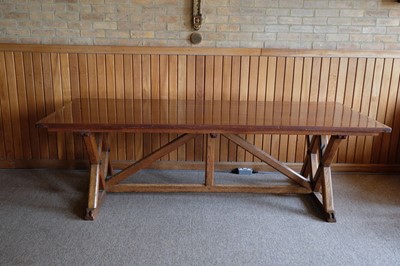 Lot 609 - Refectory Table. A Victorian oak refectory table