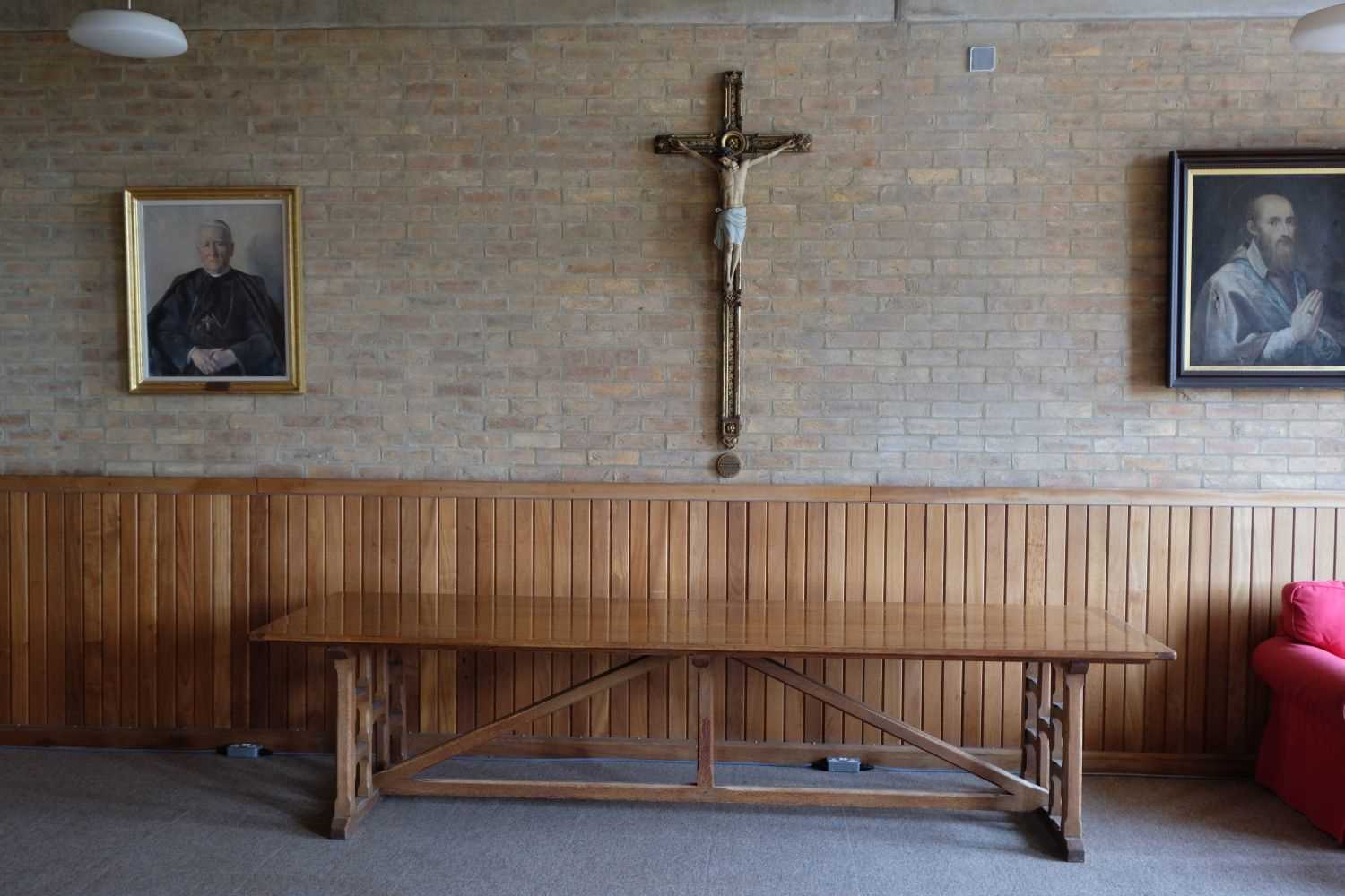 Lot 611 - Refectory Table. A Victorian oak refectory table