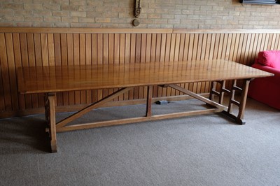 Lot 611 - Refectory Table. A Victorian oak refectory table