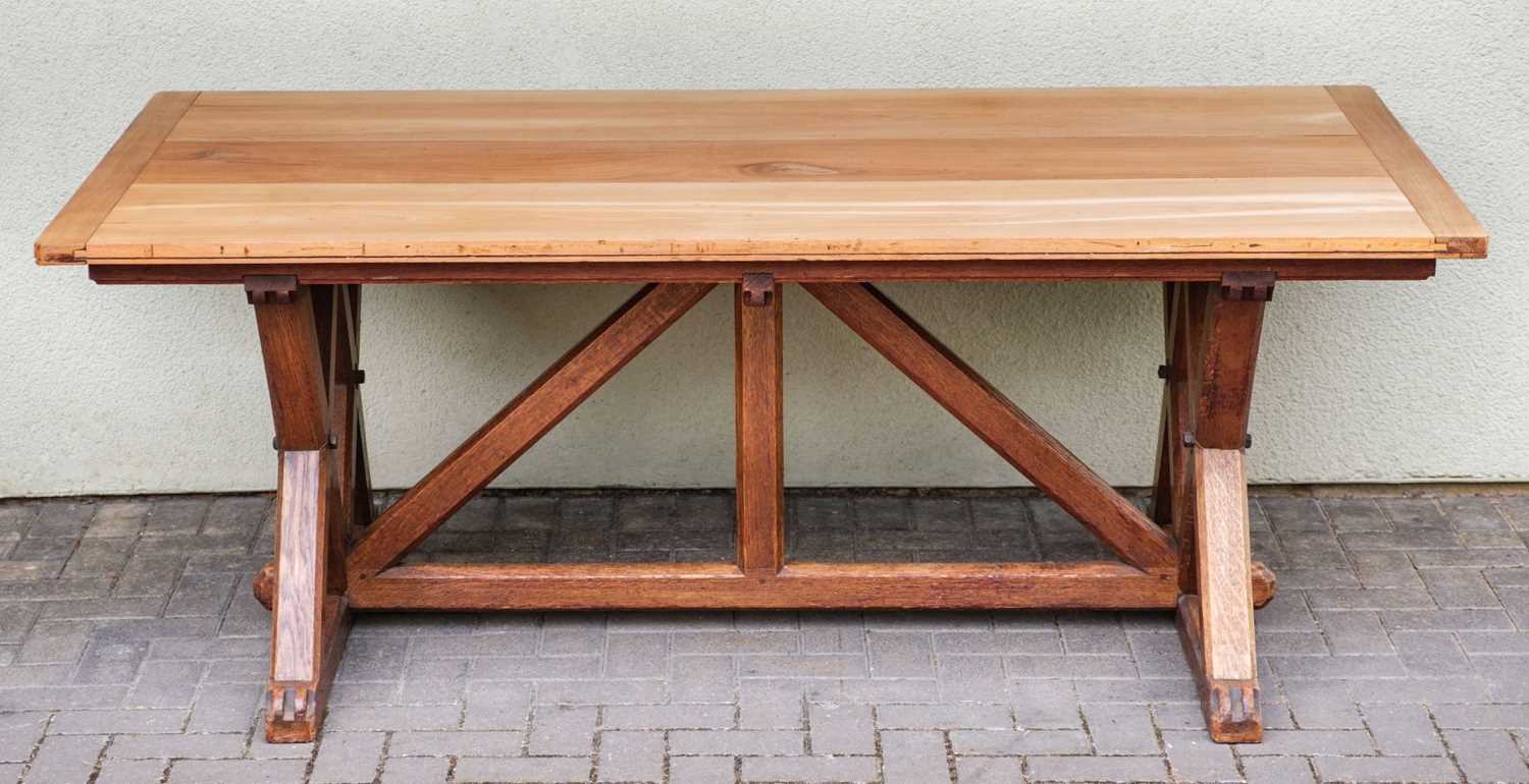 Lot 612 - Refectory Table. A Victorian oak refectory