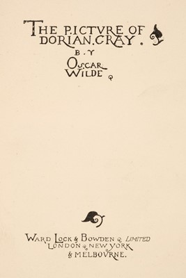 Lot 445 - Wilde (Oscar). The Picture of Dorian Gray, 2nd edition, London: Ward, Lock & Bowden, [1895]