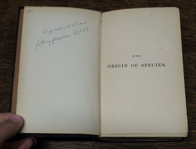 Lot 57 - Darwin (Charles). On the Origin of Species by Means of Natural Selection, 2nd ed., 2nd issue, 1860